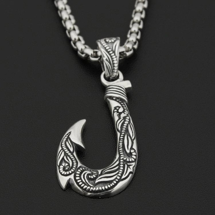 celtic fish hook meaning Viking Fish Hook Pendant Necklace Nordic Celtics Knot ~ Sterling Silve