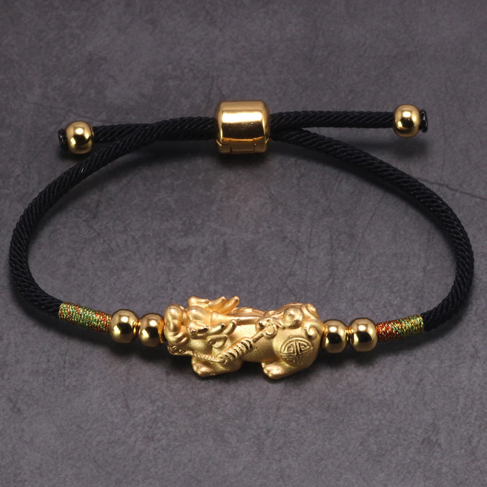 Feng Shui Pixiu Bracelet 999 Silver or 24K Gold Plated Lucky Charm