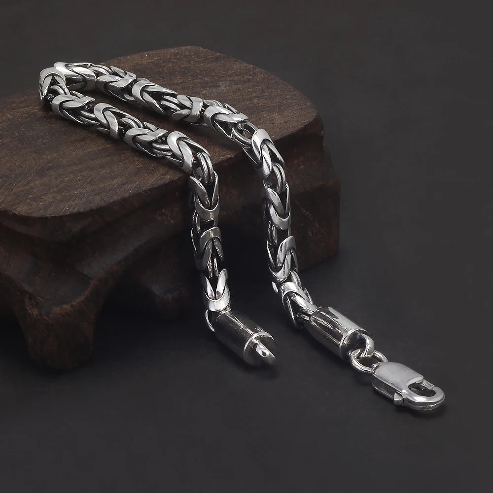 3.5mm byzantine chain bracelet side view