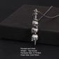 3 skulls on sword pendant necklace sterling silver