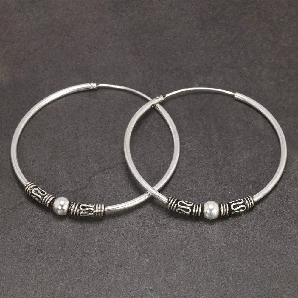 925 sterling silver hoop earrings round circle jewelry