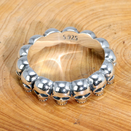 925 silver skull ring
