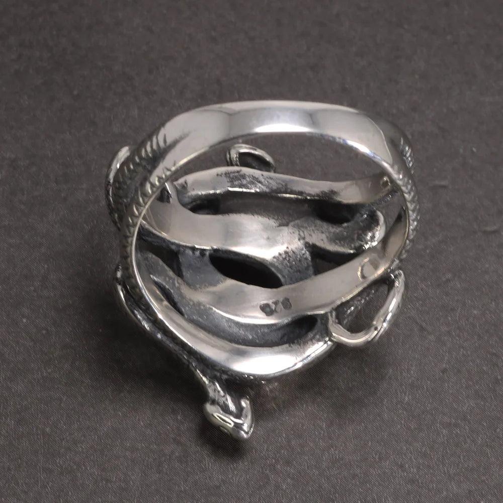 925 silver snake ring back view