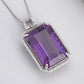 925 sterling silver amethyst pendant front view