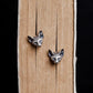 925 sterling silver cat stud earrings front view