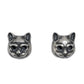 925 sterling silver cat stud earrings front view white background