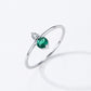 925 sterling silver green zircon ring front view