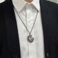 925 sterling silver mermaid pendant necklace on white shirt model