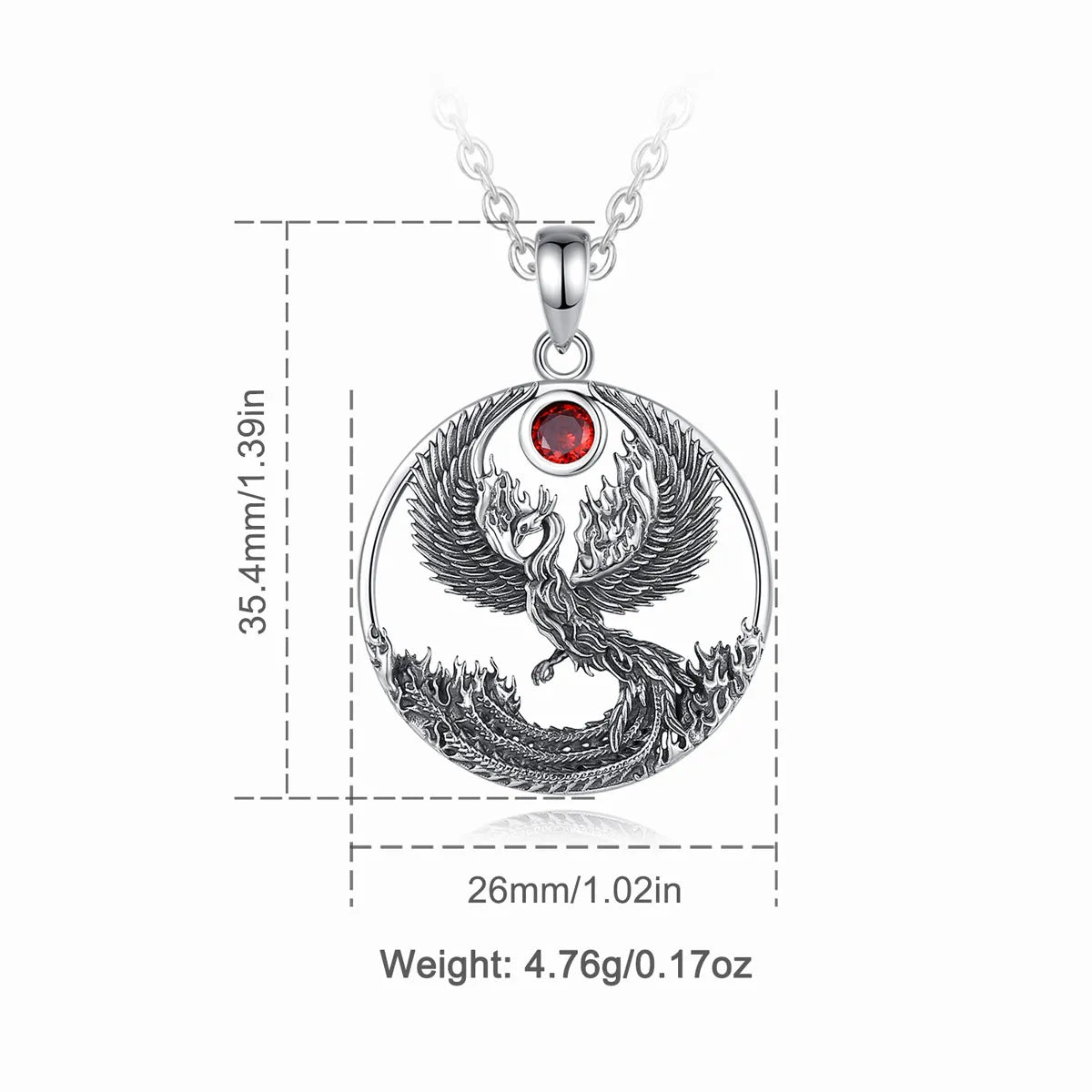 925 sterling silver phoenix pendant
