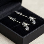 925 sterling silver revolver pistol earrings in black gift box