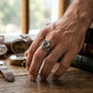 925 sterling silver snake ring worn on man's finger