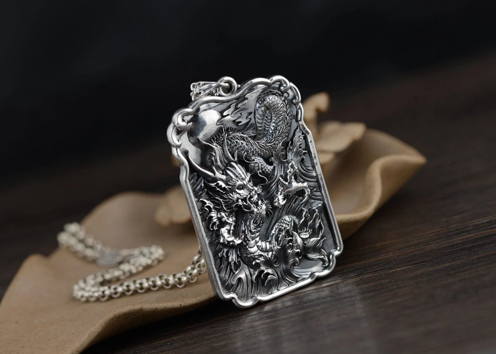 Dragon necklace Sterling Silver right