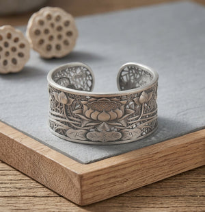 999 silver lotus bangle