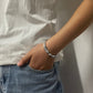 999 silver tibetan bracelet worn on wrist