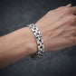 9mm 925 sterling silver link bracelet on woman wrist