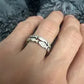 Linked silver fish ring for men and women