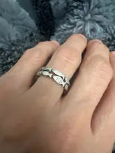 Linked silver fish ring for men and women