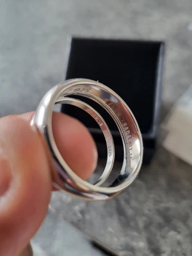 Sterling Silver Court Wedding Ring engraving