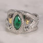 Aragorn Fantasy green gemstone ring Sterling Silver
