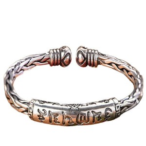 OM Tibetan Buddhist Bracelet ~ Sterling Silver