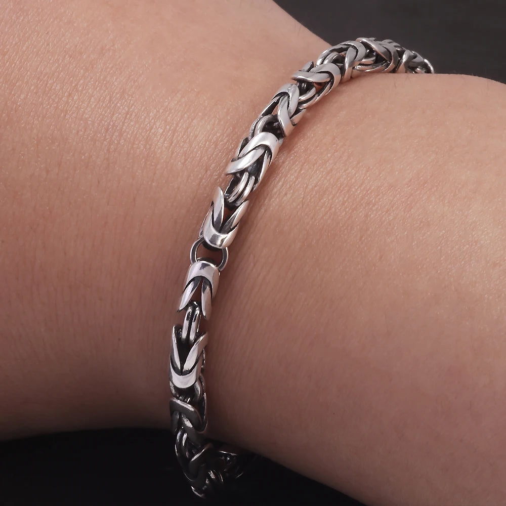Byzantine chain bracelet on wrist