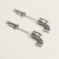 Close up of 925 hallmark stamp on sterling silver gun earring back