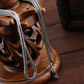 Close up texture view of 3mm spiga link necklace