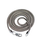 Close up texture view of 3mm spiga link necklace white background