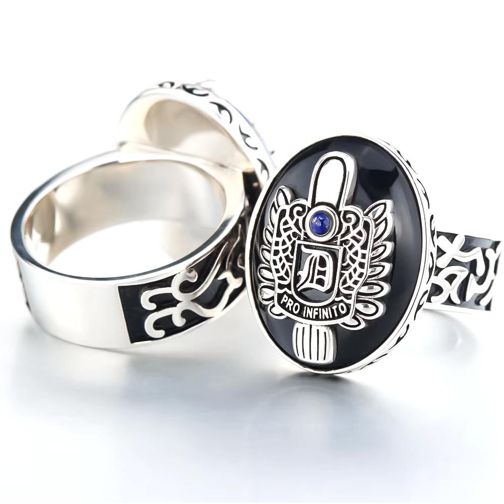 Damon Stefan Salvatore daylight ring sterling silver black Agate white bg