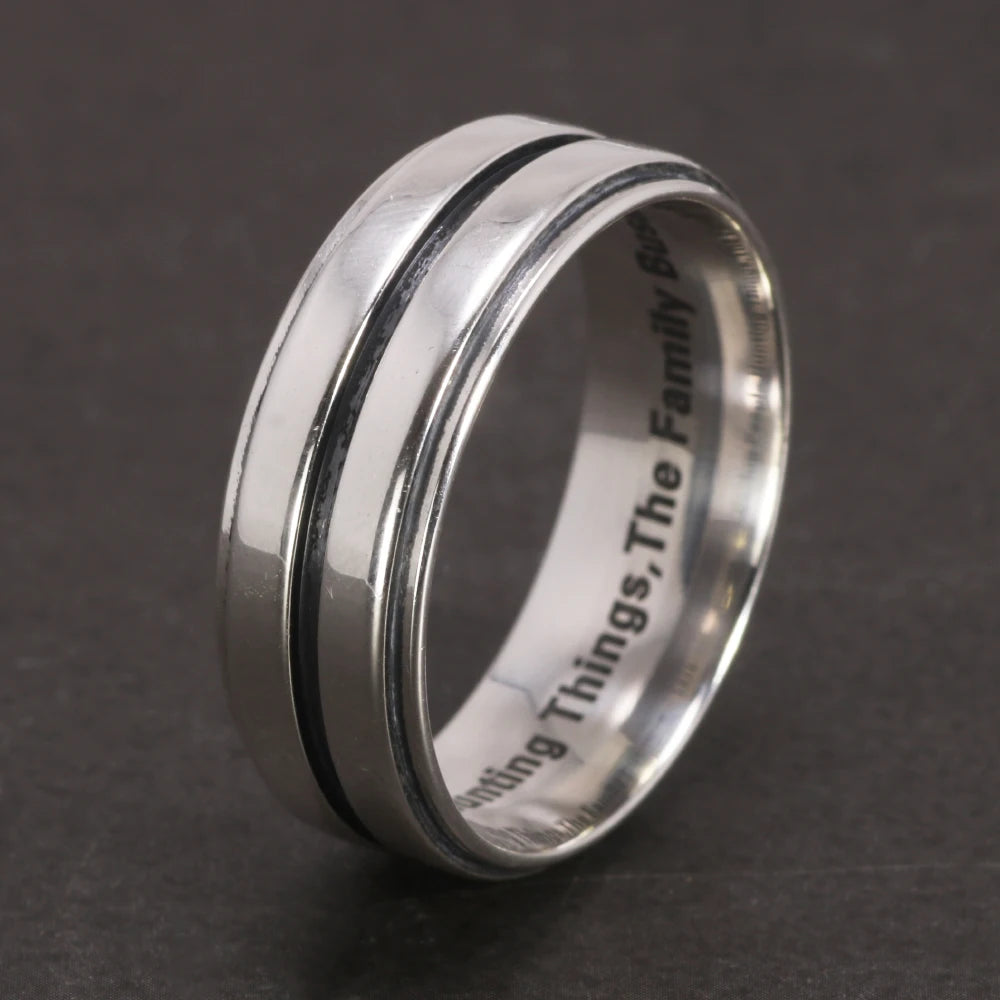 Dean Winchester 925 sterling silver ring side view close up