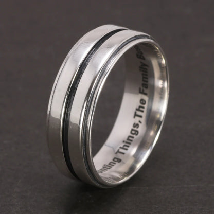 Dean Winchester 925 sterling silver ring side view close up
