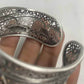 Detailed 26mm wide lotus bracelet made from fine silver 999 stamp