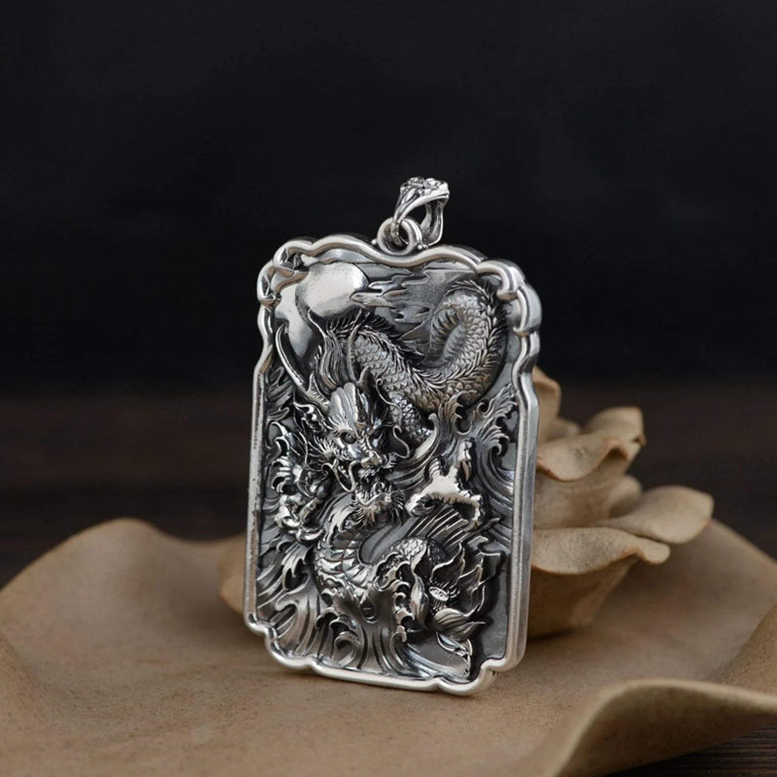 Dragon Pendant Sterling Silver men