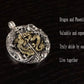Dragon Phoenix sterling silver pendant showing dragon and phoenix symbolism
