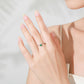 Elegant green zircon ring worn on hand