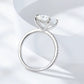 Elegant moissanite engagement ring side view