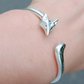 Fox bangle bracelet silver on wrist