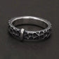 Front view of vintage rustic Outlander Claire Fraser silver band