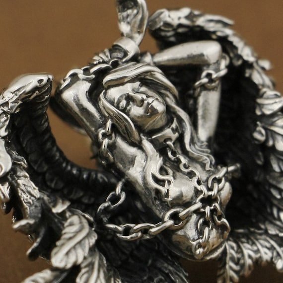 Gothic silver angel wings