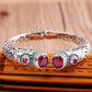 2020 new Indonesian style bracelet real  S925 pure silver bracelet woman Thai silver handmade lipstick corundum bracelet woman