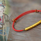 Gold Red String OM Buddhist Bracelet