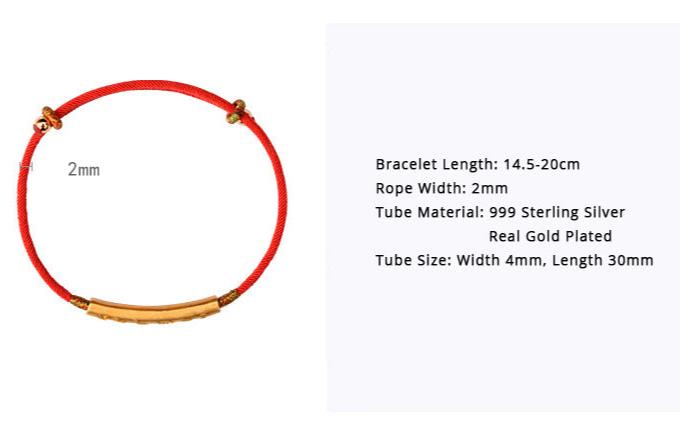 Red String Buddhist Bracelet size