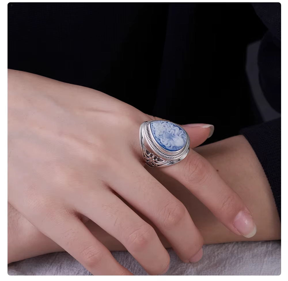 Hand-carved shell cameo jewelry