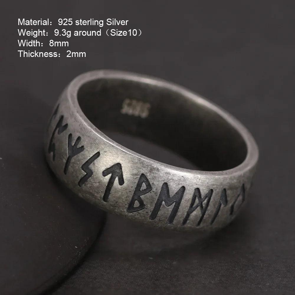 Handcrafted runic band with ancient symbols