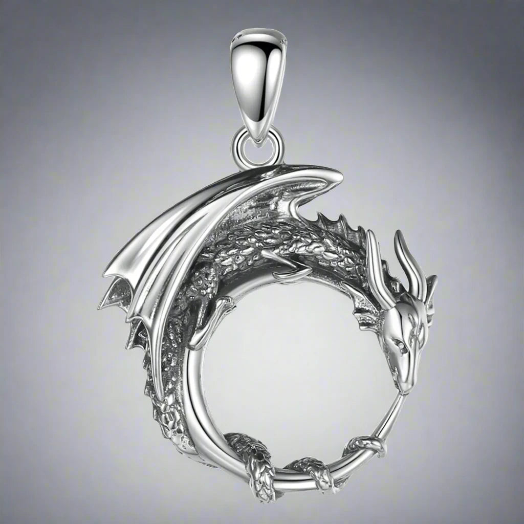 Sterling Silver Dragon Pendant