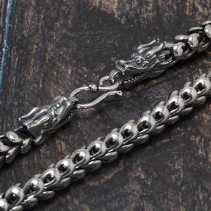 Sterling Silver Dragon Chain Necklace ~ Viking Necklace ~ Dragon Scales left