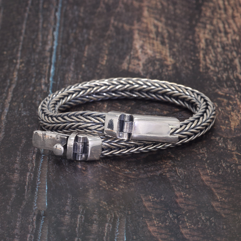 sterling silver Bali Handmade Woven Chain Bracelet