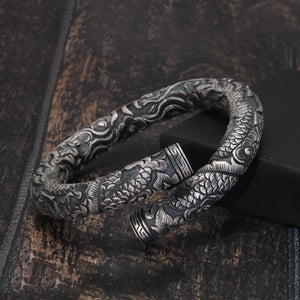 Chunky Heavy Dragon Bracelet Sterling Silver 