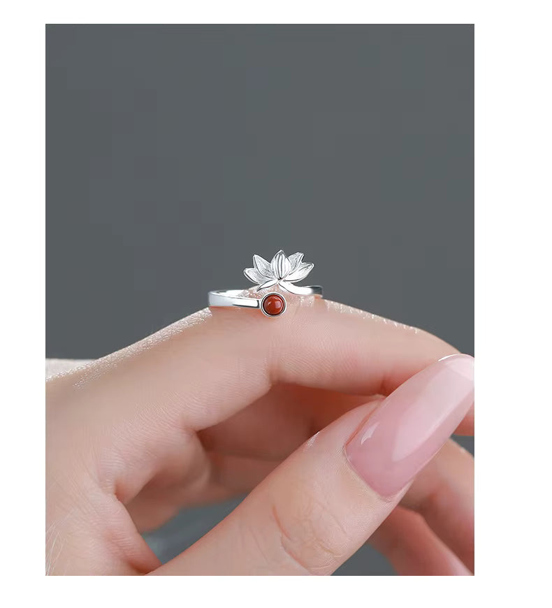 Lotus flower ring hand