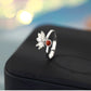 Lotus silver ring front